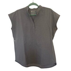 FIGS Women’s Rafaela Scrub Top Graphite Gray XS